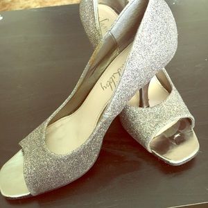 Sam & Libby peep toe high heel sparkle shoes